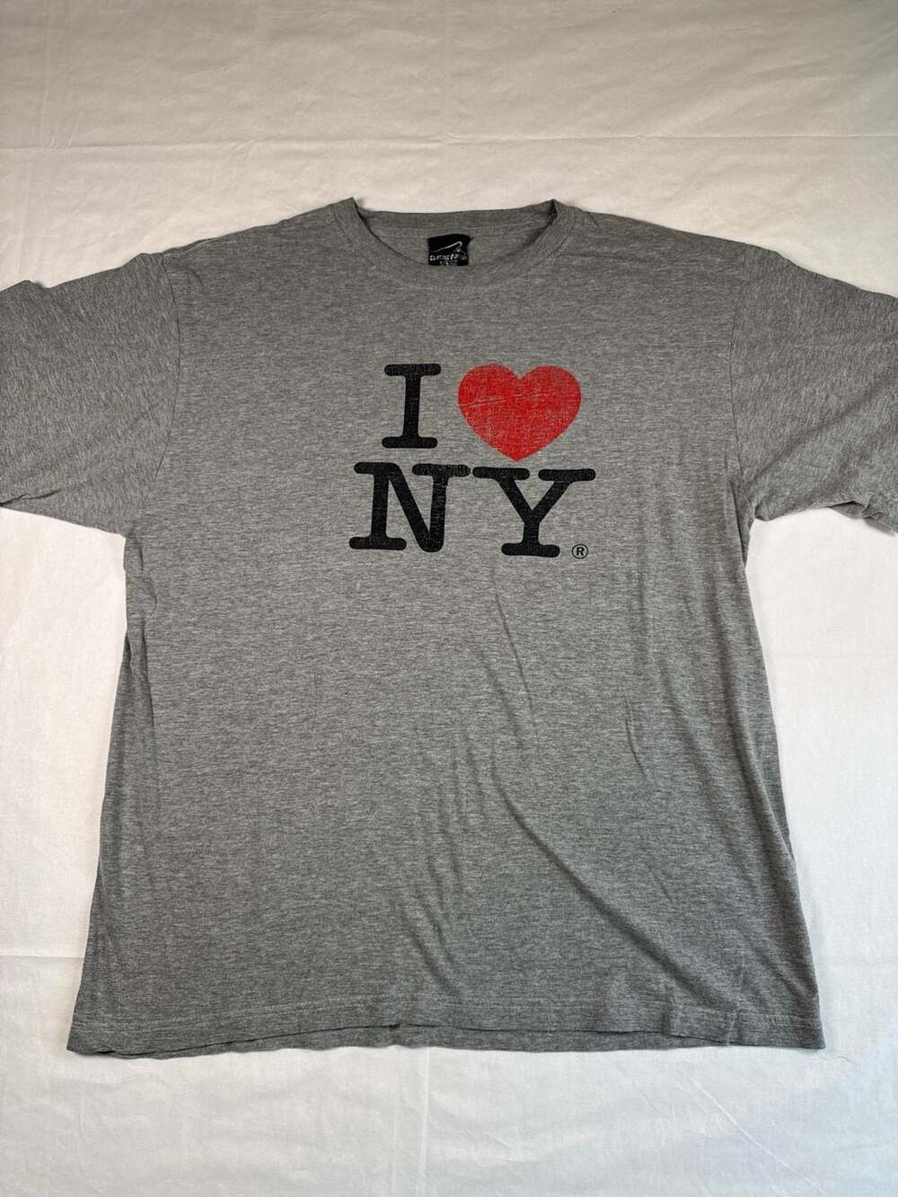 Classic Edition I Love NY Grey Distressed Logo T-Shirt Size XL